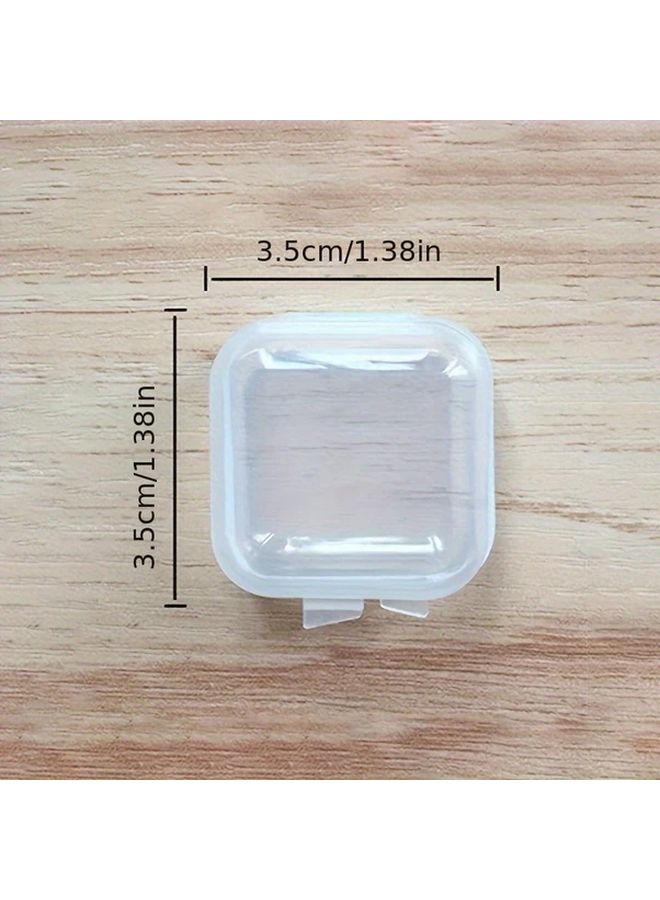 50pcs Clear Plastic Mini Portable Storage Boxes Jewelry Earring Organizer Case - Image 2
