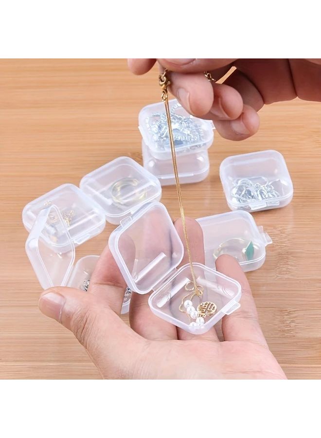 50pcs Clear Plastic Mini Portable Storage Boxes Jewelry Earring Organizer Case - Image 5