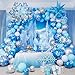AobkDeco Frozen Balloon Arch Garland Kit142 Pcs Snowflake Balloon Arch with Silver Blue Snowflake Balloons for Winter Wonderland Theme Baby Shower Snow Princess Birthday Party Decorations - Image 2