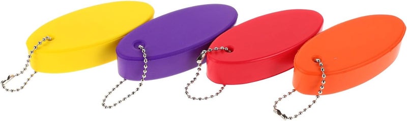 YARNOW 4pcs Floating Keychains for Car and Boat Keys Floatable Oval Key Rings in Red Yellow Orange Purple for Boating Fishing Sailing and Outdoor Activities - Image 1