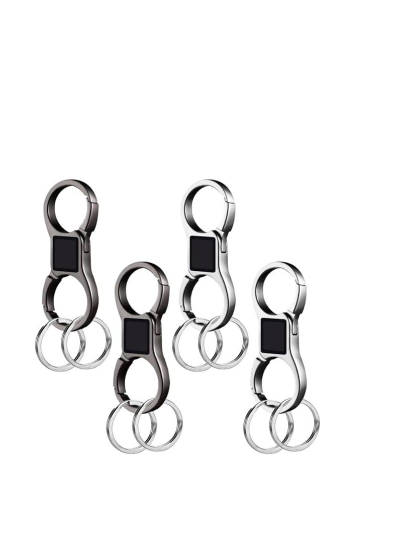 SYOSI 4 PCS Stainless Steel Key Chain, Key Ring Heavy Duty Detachable Car Key Chain with 8 PCS Key Ring, for Men and Women - Image 1