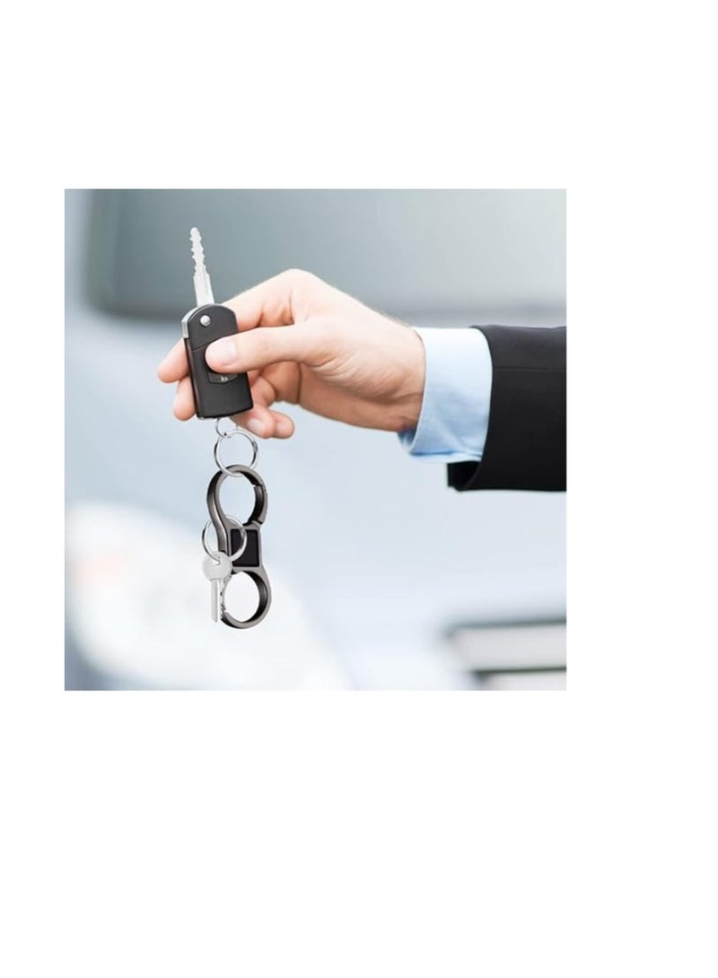 SYOSI 4 PCS Stainless Steel Key Chain, Key Ring Heavy Duty Detachable Car Key Chain with 8 PCS Key Ring, for Men and Women - Image 3