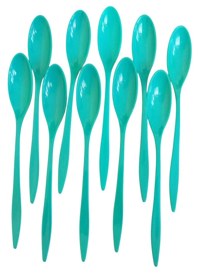 Kitchwish Multicolor Plastic Table Spoon Set for Dining, Picnics, and Parties - Reusable Spoons for Snacks, Dessert, and Soup - Set of 10 - Image 2