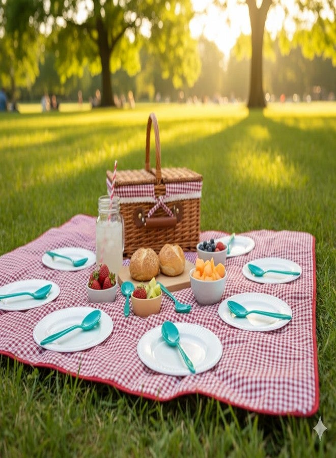 Kitchwish Multicolor Plastic Table Spoon Set for Dining, Picnics, and Parties - Reusable Spoons for Snacks, Dessert, and Soup - Set of 10 - Image 4