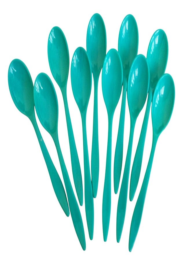 Kitchwish Multicolor Plastic Table Spoon Set for Dining, Picnics, and Parties - Reusable Spoons for Snacks, Dessert, and Soup - Set of 10 - Image 5