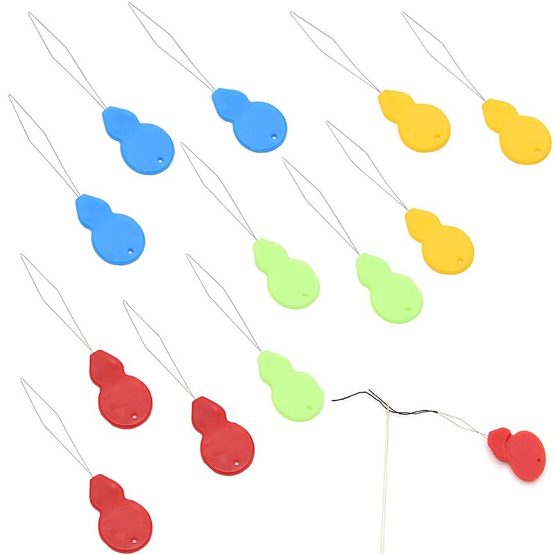 12 Pieces Needle Threader Plastic Hand Sewing Needles DIY Threading Tool Needle Threaders for Hand Sewing