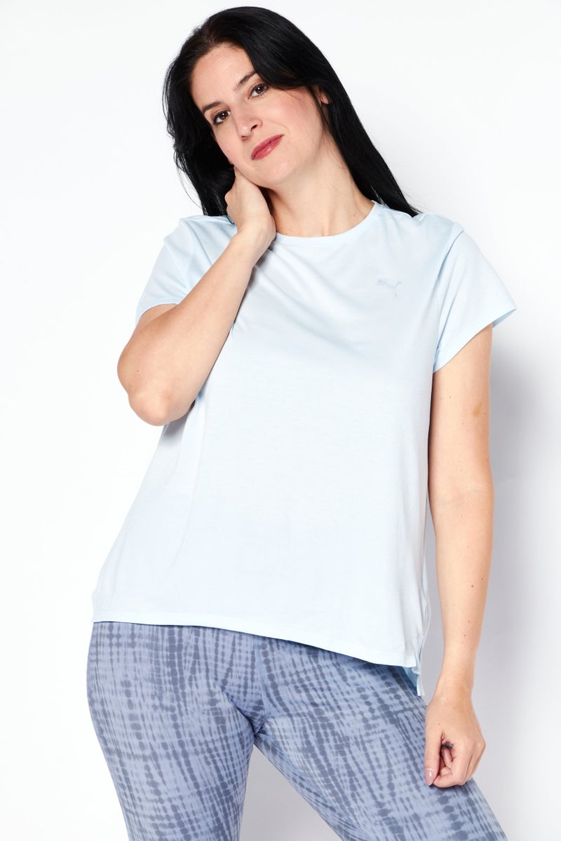 PUMA تي شيرت تدريب قصير الأكمام للنساء، أزرق فاتح - Image 1