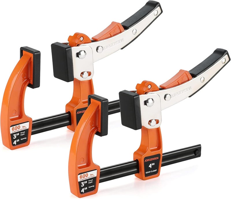 Jorgensen 10.2 cm Bar Clamp Set, Bar Clamp for Woodworking, Quick Release Gear Clamp with 272 kg Load Limit - 2 Pack - Image 1