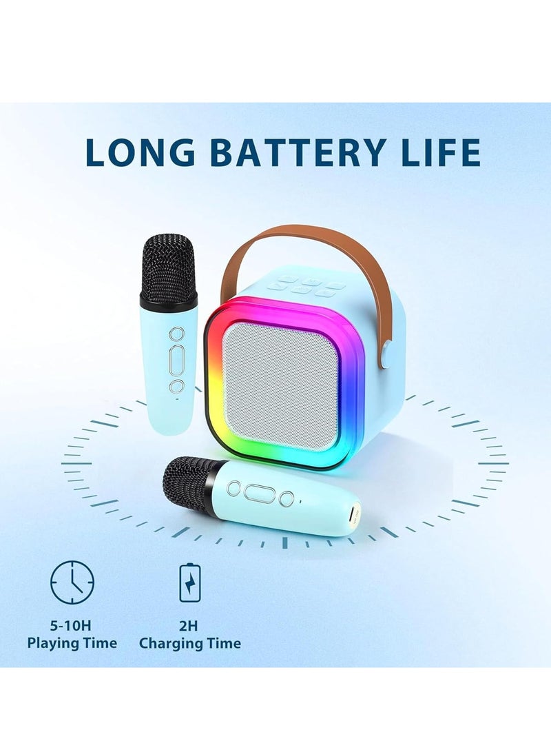 ARGT Karaoke Machine for Kids & Adults - Portable Mini Karaoke with 2 Wireless Microphones, Bluetooth Speaker, Voice Changer, LED Lights, Singing Toy & Gift for Girls & Boys, 3-12 Years - Image 3