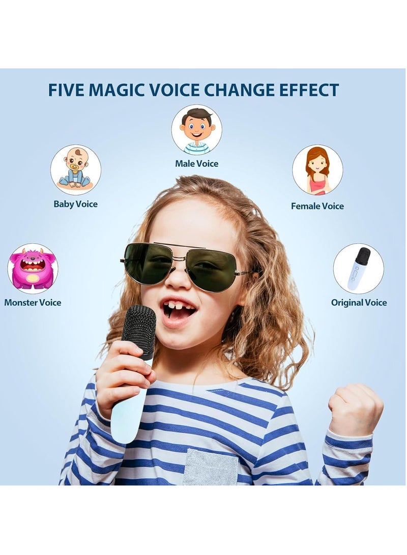 ARGT Karaoke Machine for Kids & Adults - Portable Mini Karaoke with 2 Wireless Microphones, Bluetooth Speaker, Voice Changer, LED Lights, Singing Toy & Gift for Girls & Boys, 3-12 Years - Image 4