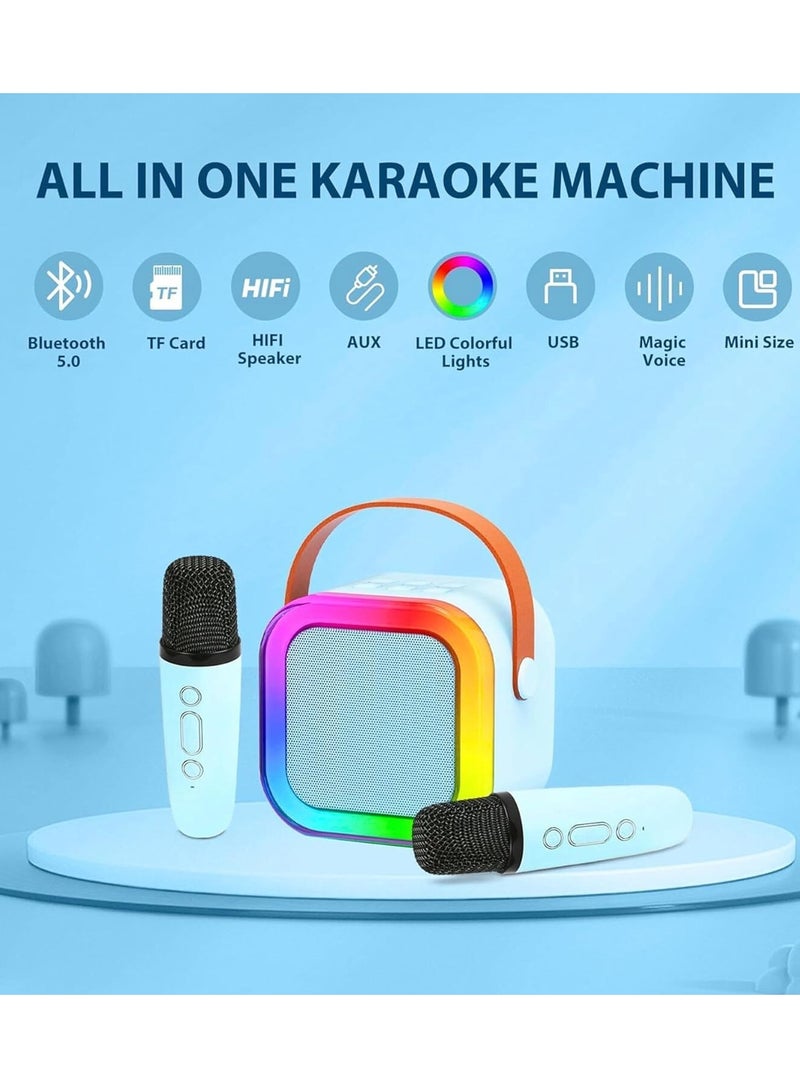 ARGT Karaoke Machine for Kids & Adults - Portable Mini Karaoke with 2 Wireless Microphones, Bluetooth Speaker, Voice Changer, LED Lights, Singing Toy & Gift for Girls & Boys, 3-12 Years - Image 5