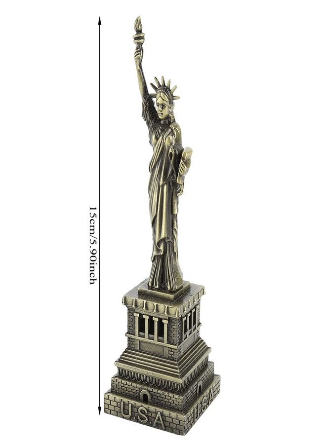 Jerliflyer Mini Empire State Model, 6inch Statue of Liberty Handmade Metal Statue Model Desk Decoration - Image 2