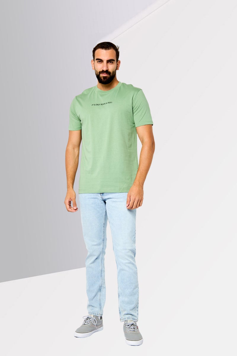 JOHN RICHMOND Men Crew Neck Short Sleeve Graphic Print T-shirt, Dark Sage - Image 2