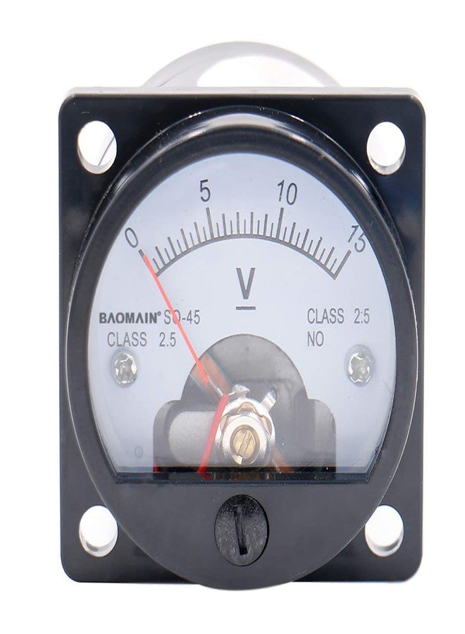 Baomain Round Analog Dial Panel Meter Voltmeter Gauge SO-45 DC 0-15V Class 2.5 - Image 1