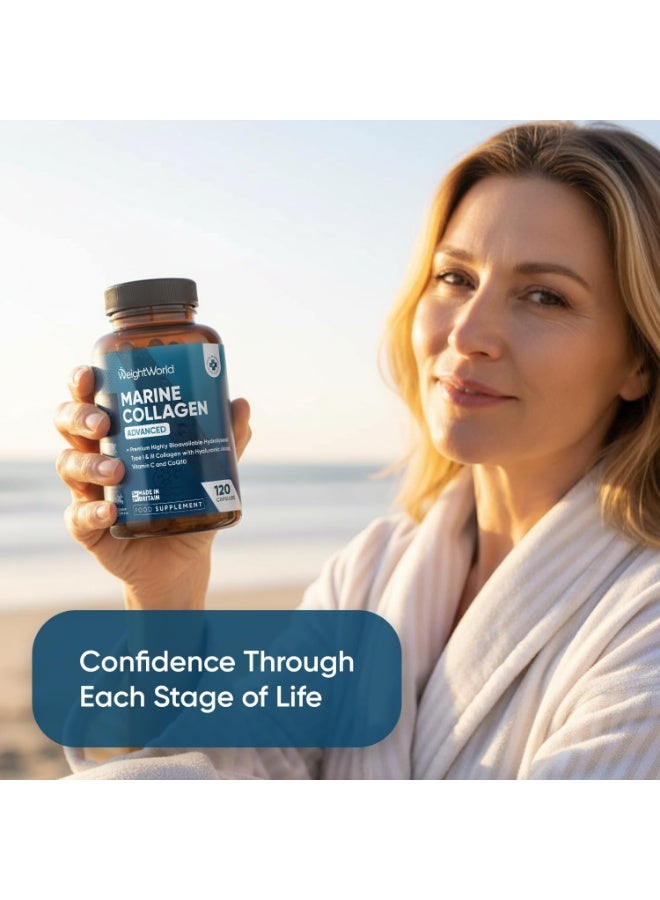 WeightWorld Marine Collagen Capsules 1455mg | 120 Capsules | Type 1 & 3 Collagen Supplements for Women & Men | Hydrolysed Fish Peptides Complex with Hyaluronic Acid, Vitamin C, Zinc & CoQ10 - Image 3