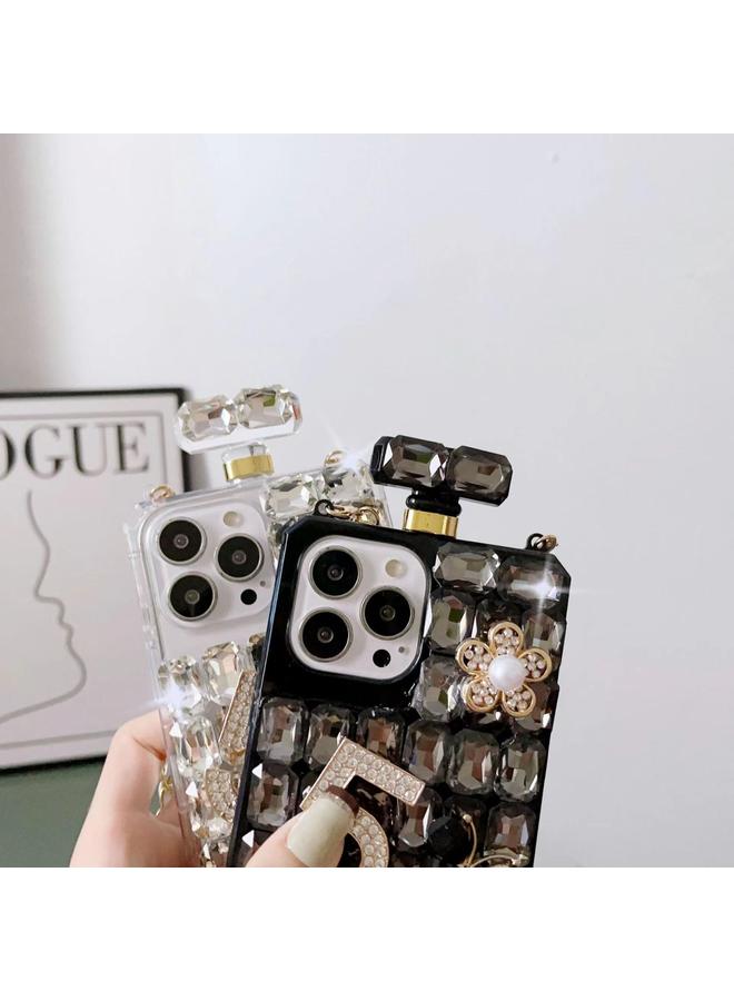 S-TOP Case For iPhone 12 Pro Max Crossbody Perfume Bottle Handmade Inlaid Diamond PC Phone Case - Image 4