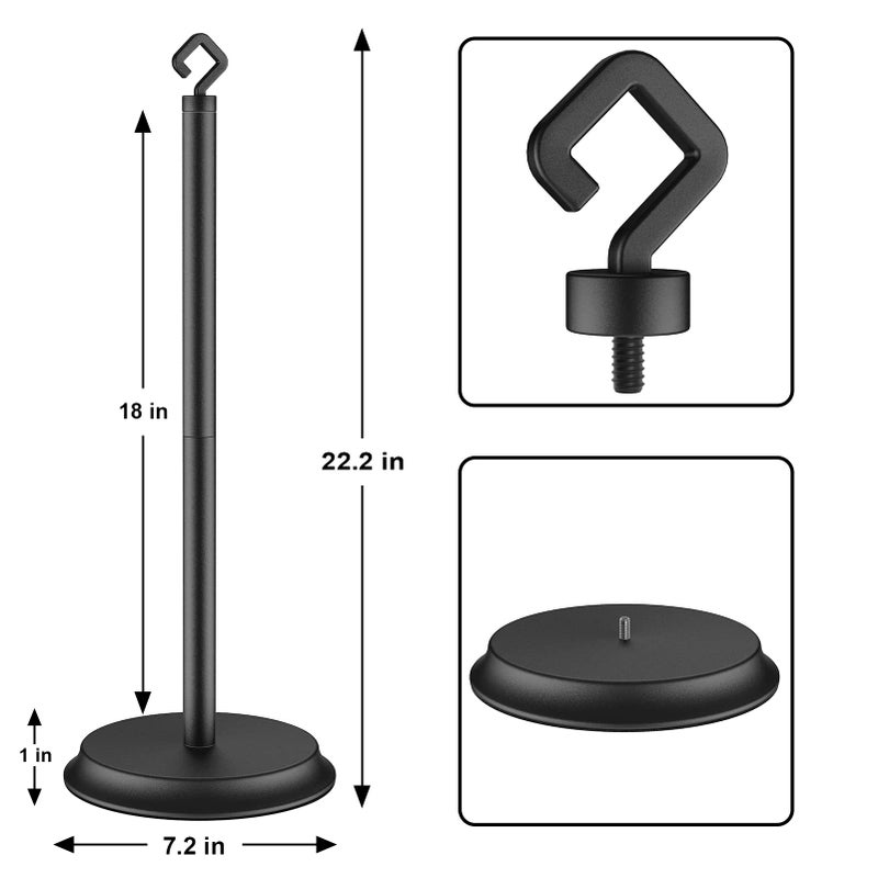 KASUNTO Toilet Paper Holder for Bathroom  Metal Free Standing Toilet Paper Storage with Rustproof  Tissue Paper Roll Stand for Bathroom Accessories (Black) - Image 2