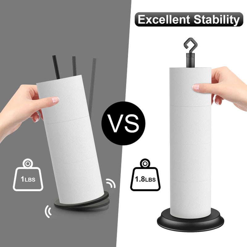 KASUNTO Toilet Paper Holder for Bathroom  Metal Free Standing Toilet Paper Storage with Rustproof  Tissue Paper Roll Stand for Bathroom Accessories (Black) - Image 3