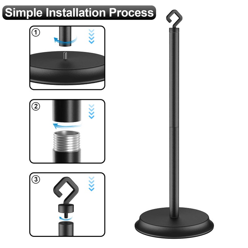 KASUNTO Toilet Paper Holder for Bathroom  Metal Free Standing Toilet Paper Storage with Rustproof  Tissue Paper Roll Stand for Bathroom Accessories (Black) - Image 5