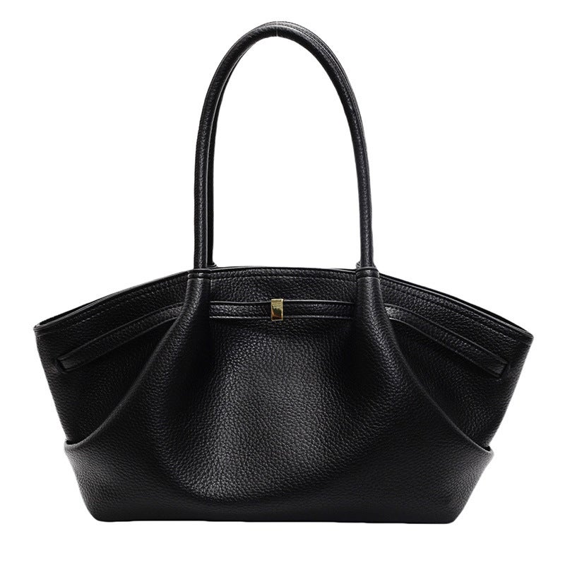 Niche Accessible Luxury Pure Color Tote Bag For Women 2025 Early Spring New Casual Versatile Armpit Bag Commuter Shoulder Handbag - Image 1