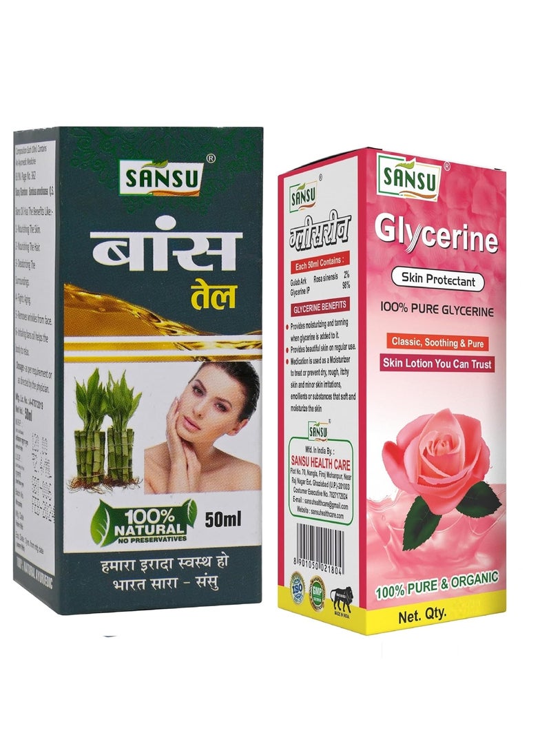 SANSU Sansu Bans Ka Tel 50ml With Glycerin Oil 50ml pack of 2  - Image 1