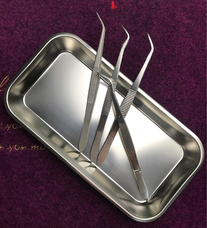 PISSION Medical Tray Stainless Steel (3 Pack), Dental Lab Instruments Surgical Metal Trays Bathroom Organizer - Image 2