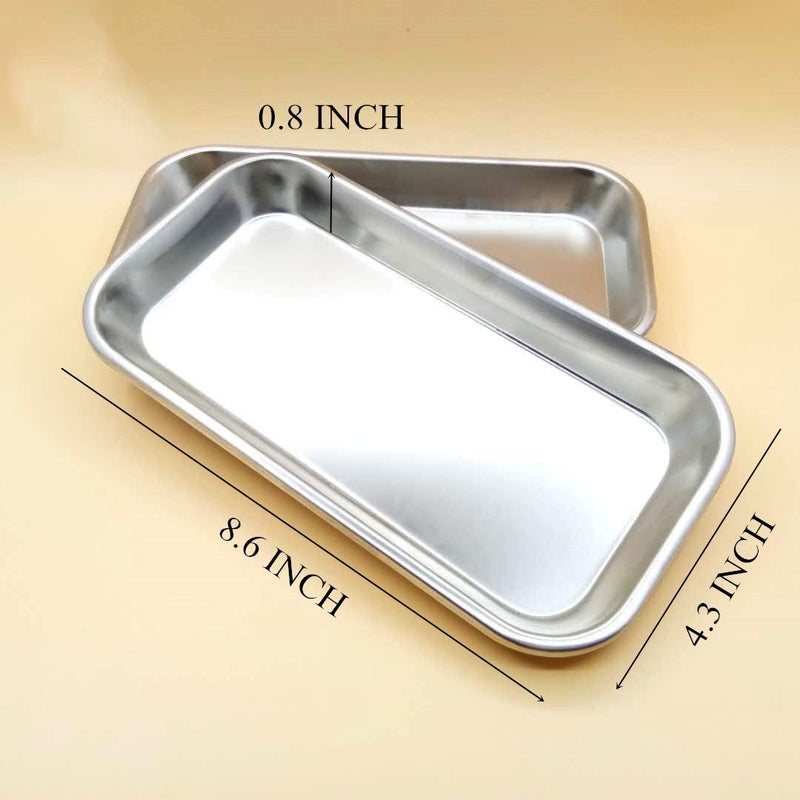 PISSION Medical Tray Stainless Steel (3 Pack), Dental Lab Instruments Surgical Metal Trays Bathroom Organizer - Image 4