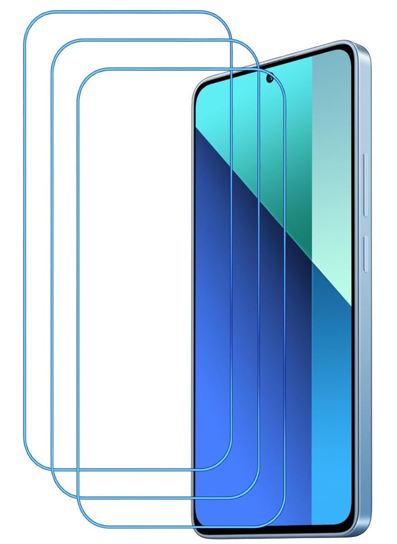 ACLIX 3 Pieces Antistatic ESD Dustproof Premium Quality High Definition Clear Tempered Glass Screen Protector Designed For Xiaomi Redmi Note 13 - Image 1