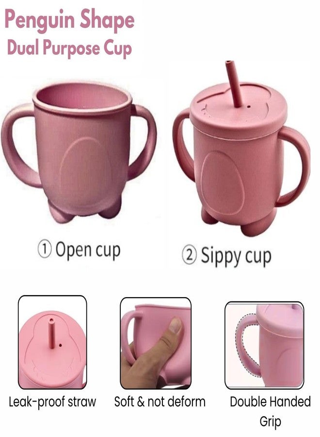 lizepto 6PCS Silicone Baby Feeding Set for Toddlers 6+ Months - Suction Plate, Bowl, Bib, Spoon, Fork & Cup - BPA-Free, Non-Toxic, Microwave & Dishwasher Safe (Pink) - Image 4
