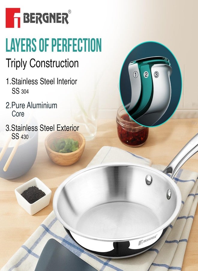 Bergner Argent Stainless Steel Frypan, 20cm - Image 3