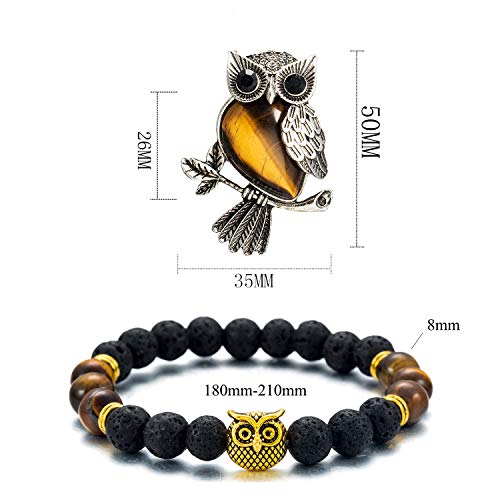 Softones Owl Healing Crystals Necklace & Bracelet Set - Reiki Spiritual Energy Gemstone Gifts for Women with Gift Box - Image 5