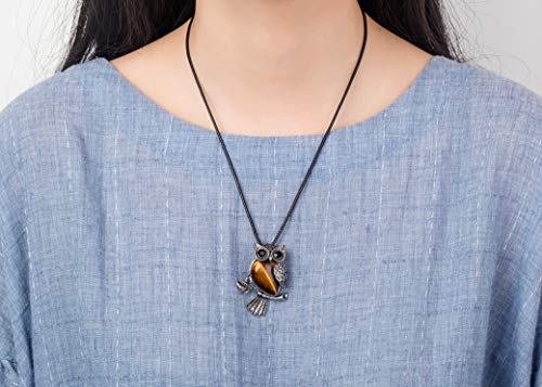Softones Owl Healing Crystals Necklace & Bracelet Set - Reiki Spiritual Energy Gemstone Gifts for Women with Gift Box - Image 3