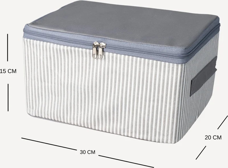 ناكاريف 4 Pieces Small Size Line Pattern Printed Gray Base Under Cabinet Organizer Storage Bag Set 30x20x15 cm