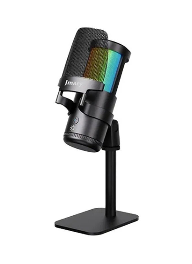 MC-PW13 Zero Latency USB Desktop Microphone with RGB Lighting – Plug & Play Condenser Mic with Real-Time Monitoring, Volume Control, Mute Button & Adjustable Stand – Ideal for Podcasting, Gaming, Streaming, Online Meetings & Voice Recording