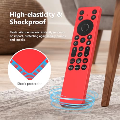 LEFXMOPHY Silicone Cover for TCL RC923A FMB1 / RC813A FMB1 2025 QM6K QM7K TV Remote Control Protective Case - Red - Image 5