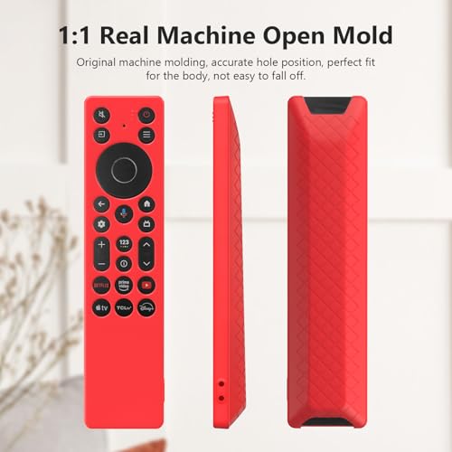 LEFXMOPHY Silicone Cover for TCL RC923A FMB1 / RC813A FMB1 2025 QM6K QM7K TV Remote Control Protective Case - Red - Image 4
