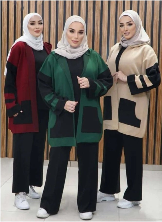 فاميلي قطن - بجامة تريكو ثلاث قطع - Image 1