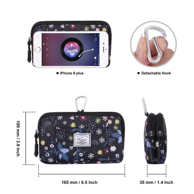 KAMO Multipurpose Canvas Horizontal Smartphone Pouch Cell Phone Holster with Belt Loop Pouch Bag Belt Pouches for Women Cellphone Holster for Women & Men - Image 4