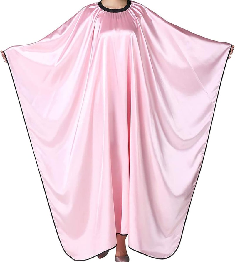 Iusmnur Barber Cape, Professional Hair Salon Cape with Adjustable Metal Clip, Shampoo Hair Cutting Cape for Barbers and Stylists - 55 x 63 inches (Pink) - Image 1
