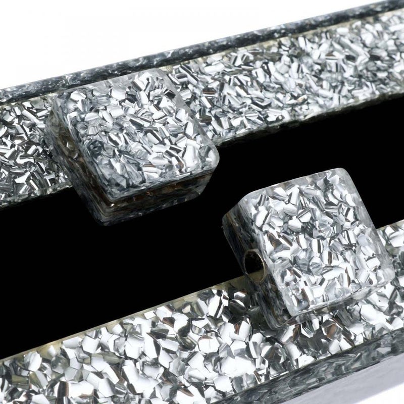 Gets Acrylic Purses and Handbags for Women Multicolor Perspex Box Clutch Purses for Women Wedding Evening Crossbody Handbag (Silver) - Image 5