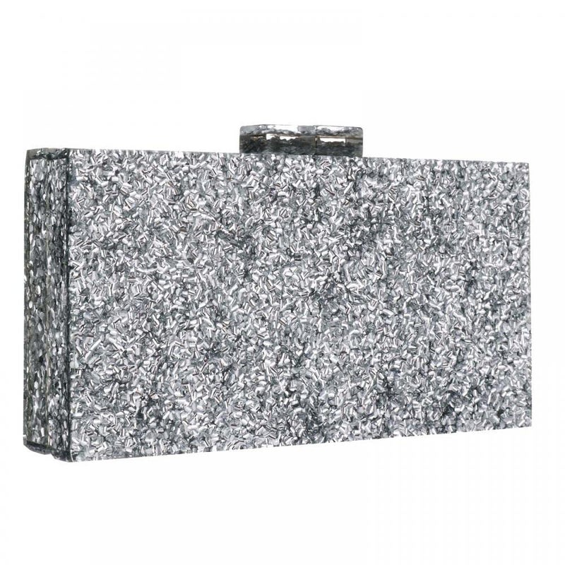 Gets Acrylic Purses and Handbags for Women Multicolor Perspex Box Clutch Purses for Women Wedding Evening Crossbody Handbag (Silver) - Image 4