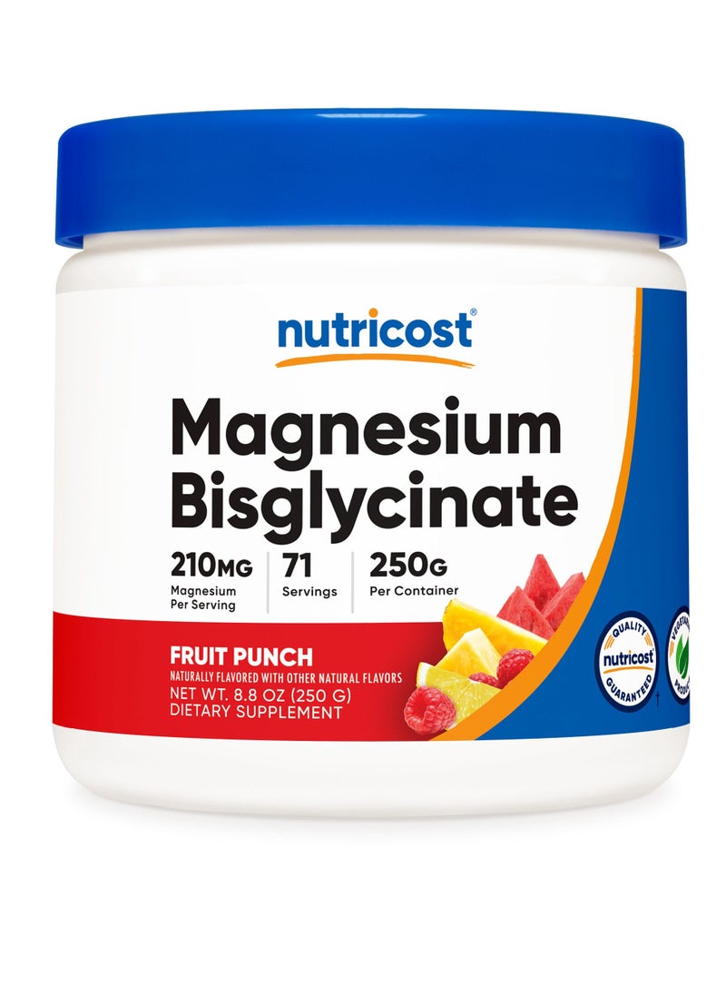 Nutricost - Magnesium Bisglycinate Powder Fruit Punch, 250 Grams - Image 1