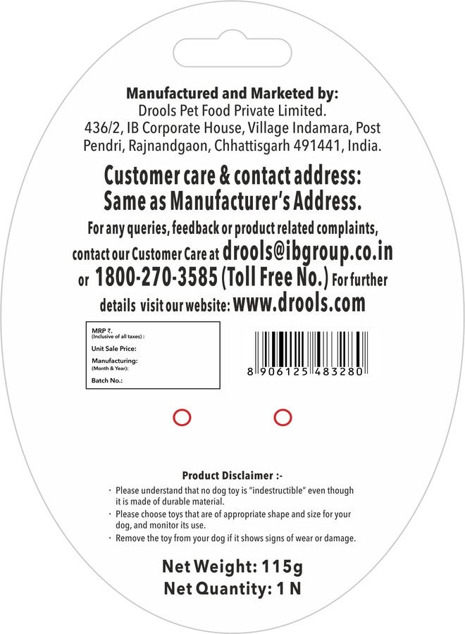 Drools Non-Toxic Rubber Toy for Dogs, Trio Bolt Ring 115g Pack | Non Destructive Chewing | Enhance Dental Health | Helps in Weight Management - Image 2