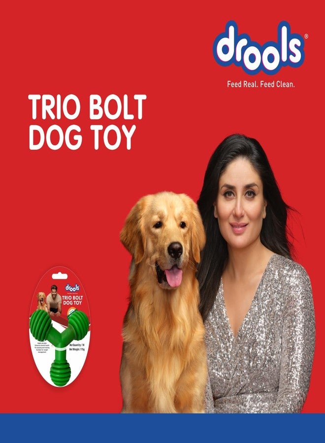 Drools Non-Toxic Rubber Toy for Dogs, Trio Bolt Ring 115g Pack | Non Destructive Chewing | Enhance Dental Health | Helps in Weight Management - Image 3