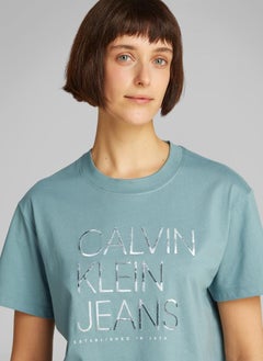 Calvin Klein Jeans Logo Detail Knitted T-Shirt  - Image 3