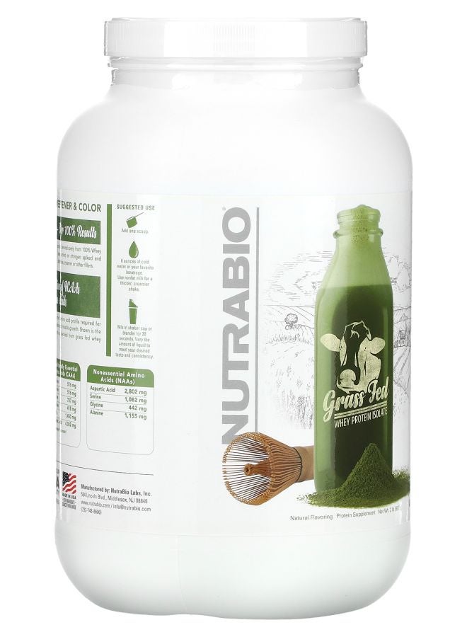 NutraBio Grass Fed Whey Protein Isolate Matcha Latte 2 lb (907 g) - Image 2