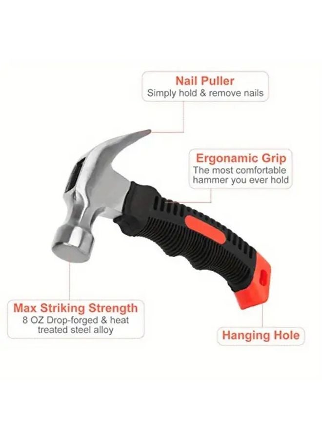 4pcs Mini Claw Hammers Ergonomic Red Handles Durable Metal Tool For Home Camping - Image 5
