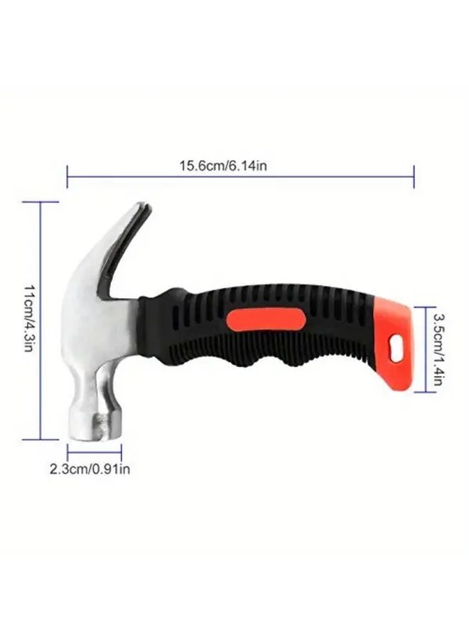 4pcs Mini Claw Hammers Ergonomic Red Handles Durable Metal Tool For Home Camping - Image 1