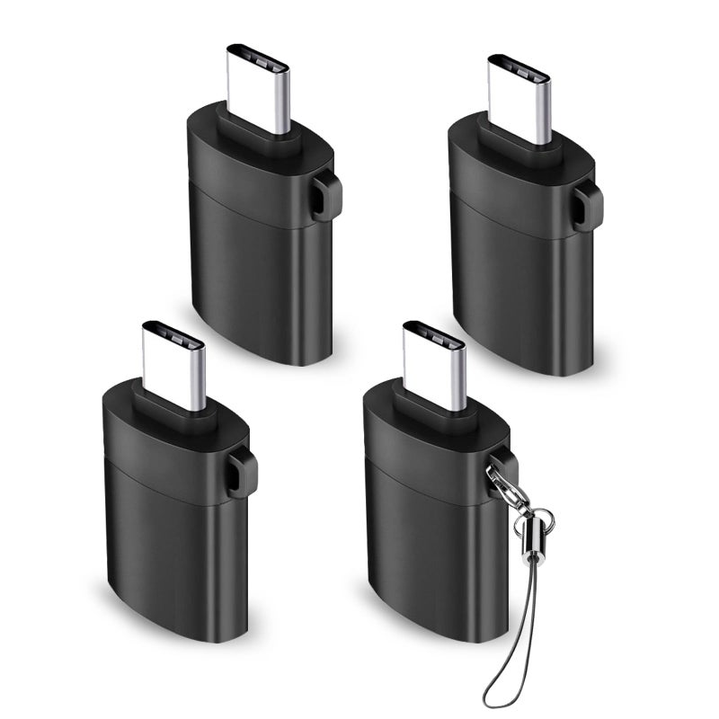 OITYEUF USB C to USB Adapter 4 Pack,USBC Male to USB A 3.0 Female OTG Adapter, Type C Thunderbolt 4 Converter OITYEUF for iPhone 15 Pro Max Plus,MacBook Pro Air2024,Samsung S24 S23 S22 S21 Galaxy,iPad (Black) - Image 1