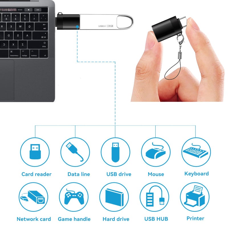 OITYEUF USB C to USB Adapter 4 Pack,USBC Male to USB A 3.0 Female OTG Adapter, Type C Thunderbolt 4 Converter OITYEUF for iPhone 15 Pro Max Plus,MacBook Pro Air2024,Samsung S24 S23 S22 S21 Galaxy,iPad (Black) - Image 5